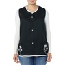 Easy-Care Button-Front Cobbler Apron, Black, large