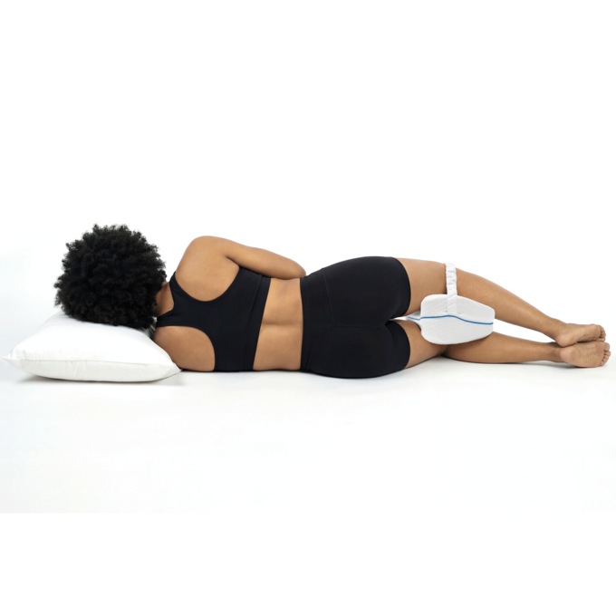 Memory Foam Knee Pillow with Strap, , large
