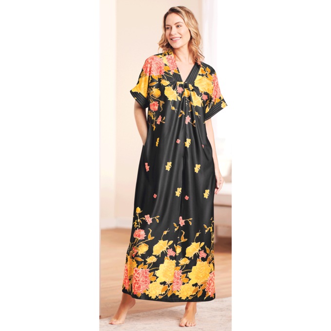 Trapunto Trim Caftan, , large