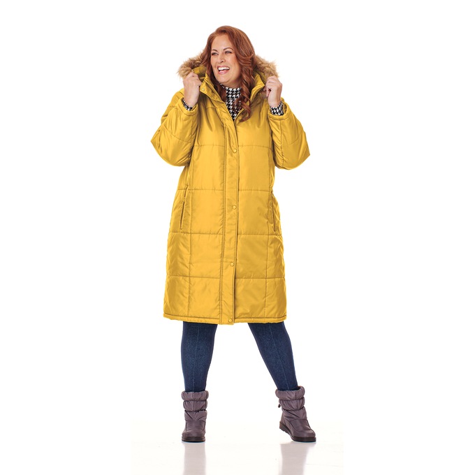 Quilted Coat, Mustard, large