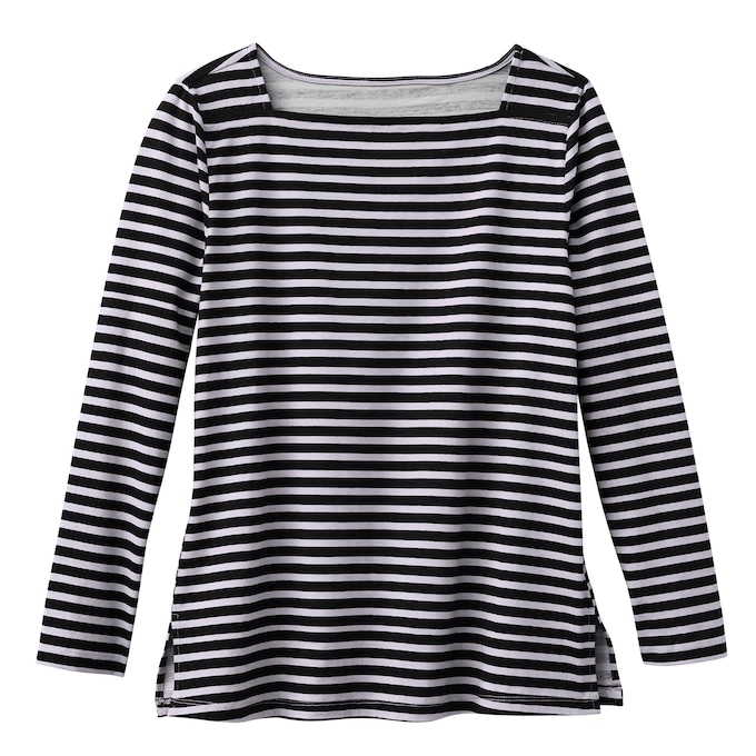 Boatneck Long-Sleeve Top, , large