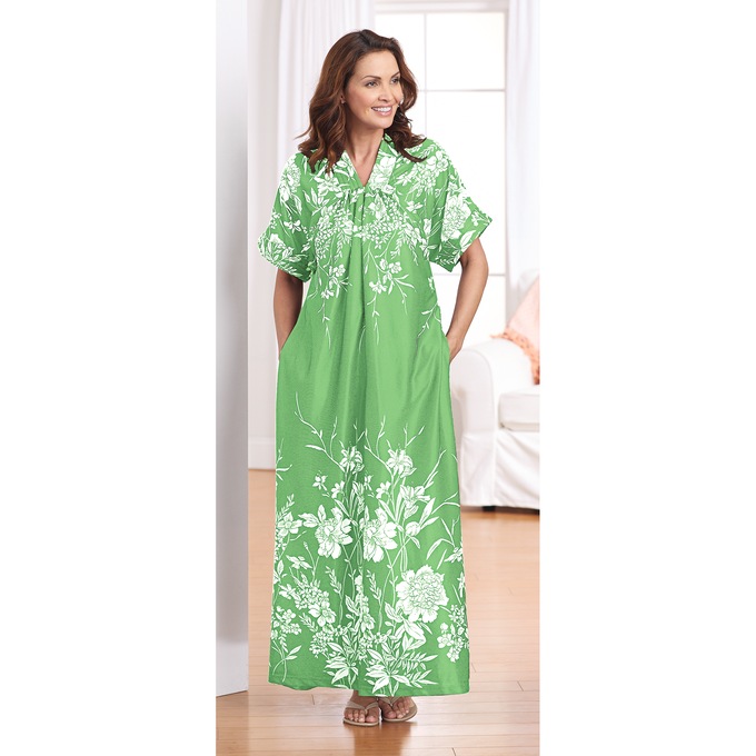 Trapunto Trim Caftan, , large