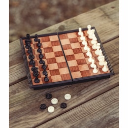Travel Chess & Checkers Set, , large