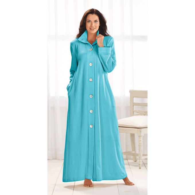 Ribbed Fleece Robe, , large