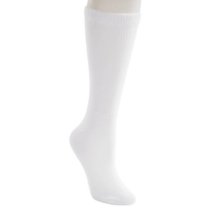 3-Pack of Diabetic Crew Socks, White, large