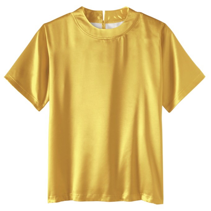 Women's Satin Blouse with Short Sleeves, , large