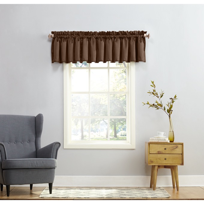 Madison Room-Darkening Light-Filtering Valance, Chocolate, large