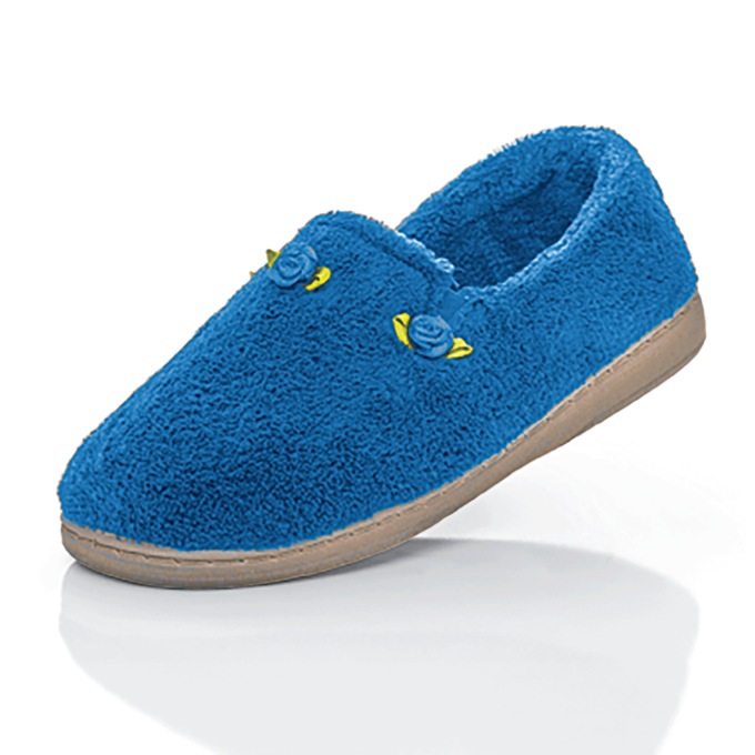 Rosette Slipper, Blue, large