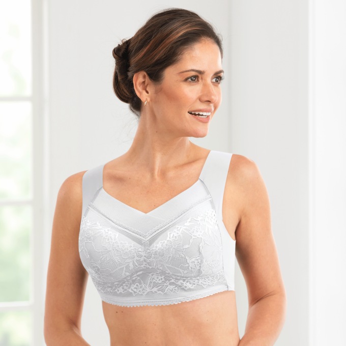 Cozee Corner® Lace Full-Coverage Bralette, , large