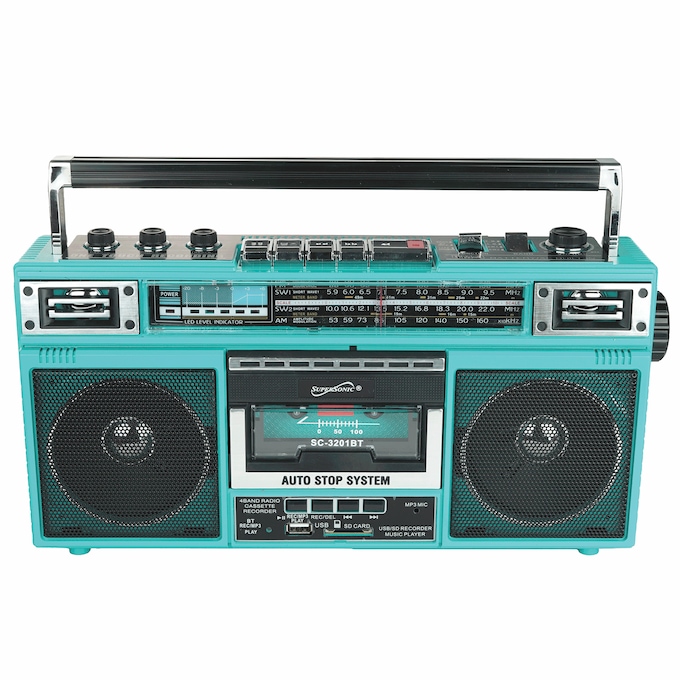 Supersonic 4-Band Radio and Cassette Player with Bluetooth, , large