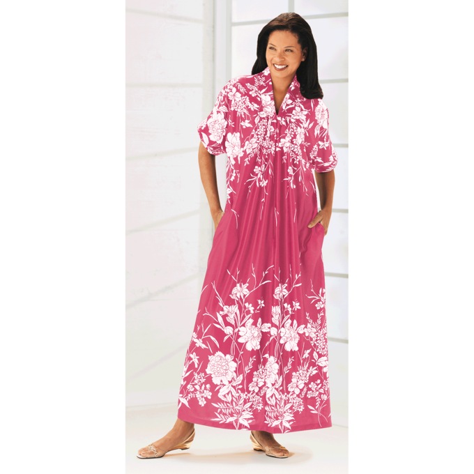 Trapunto Trim Caftan, , large