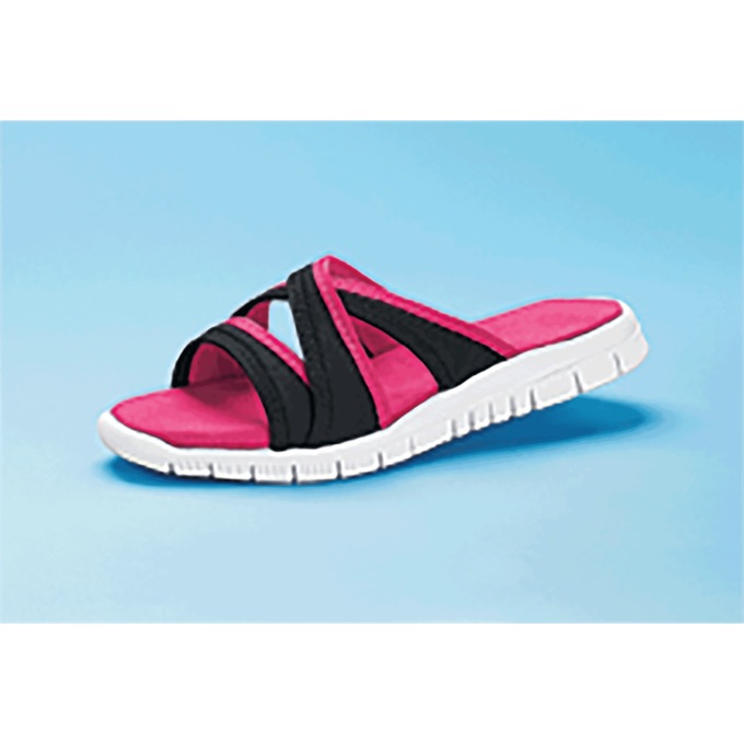 Women's Dede Athletic Slide, Black Pink, large