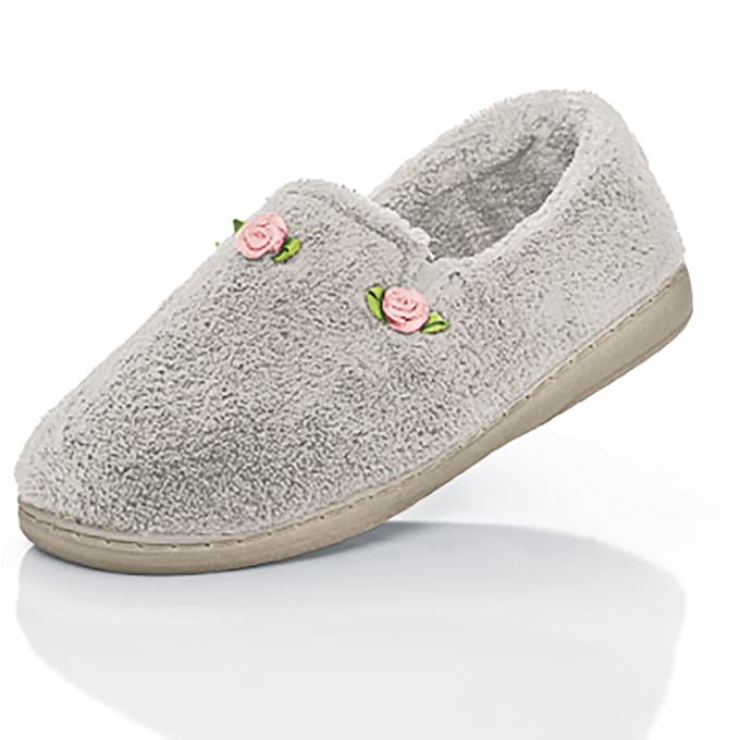 Rosette Slipper, Gray, large