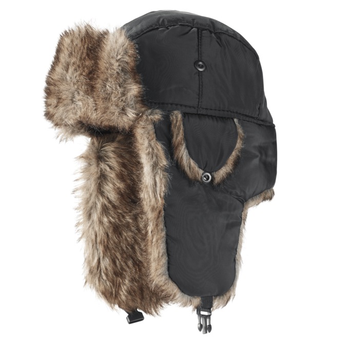 Men's Aviator Hat, Black, large