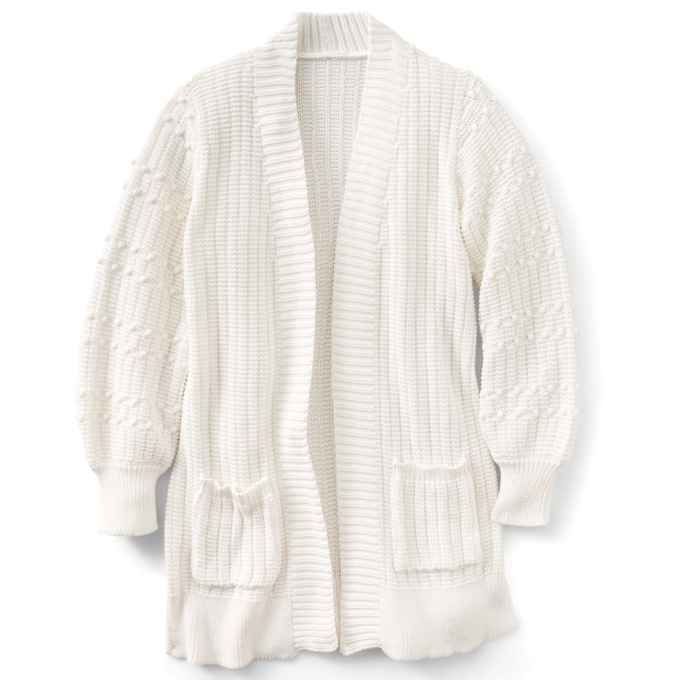 Pom Sleeve Cardigan, , large