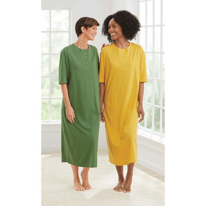 2-Pack Comfort Henley Nightshirt, , large