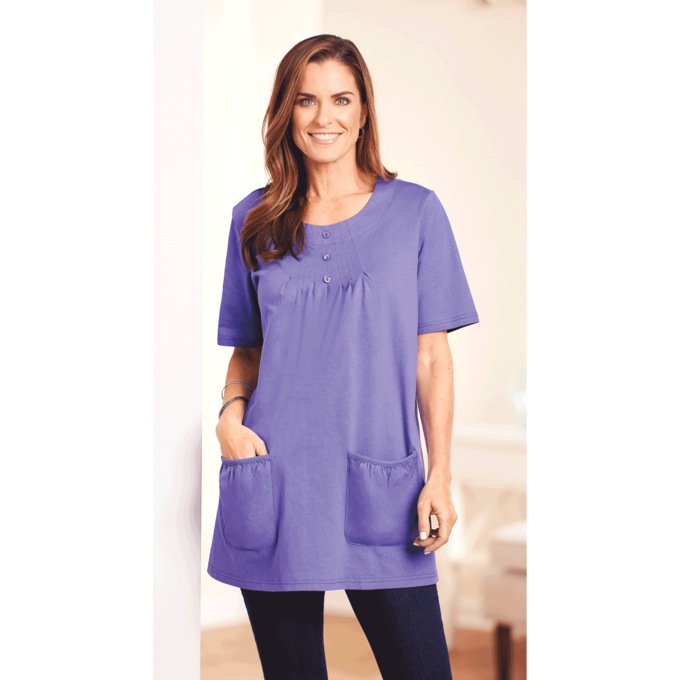 Knit Tunic with Patch Pockets, , large