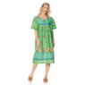 Border Print Patio Dress, Green Border, large