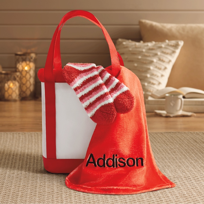 Tote, Throw & Socks Gift Set, , large