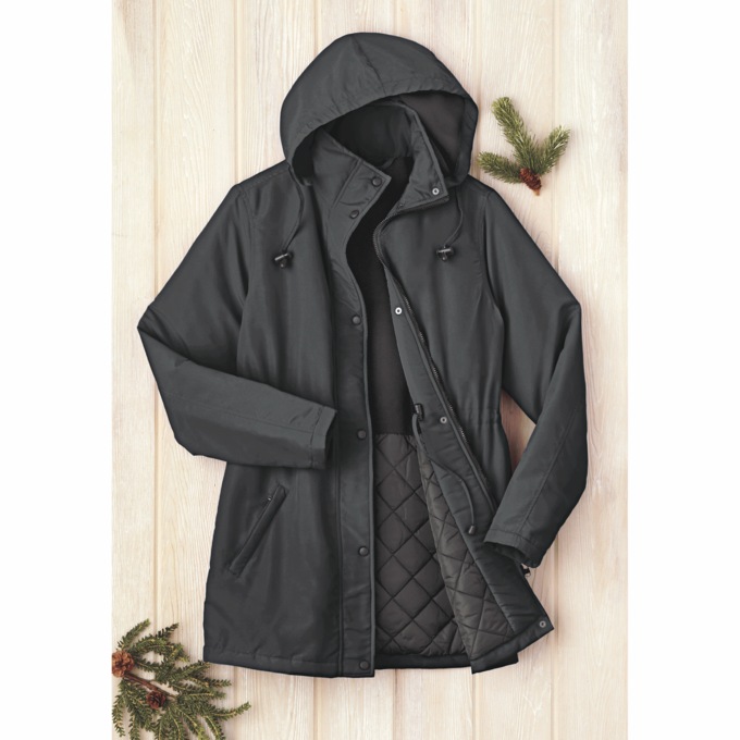 Anorak Coat, Black, large
