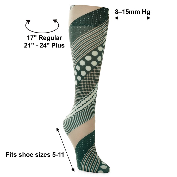 Celeste Stein Stylish and Latex-Free Mild Compression Socks - 8–15mmHg, , large