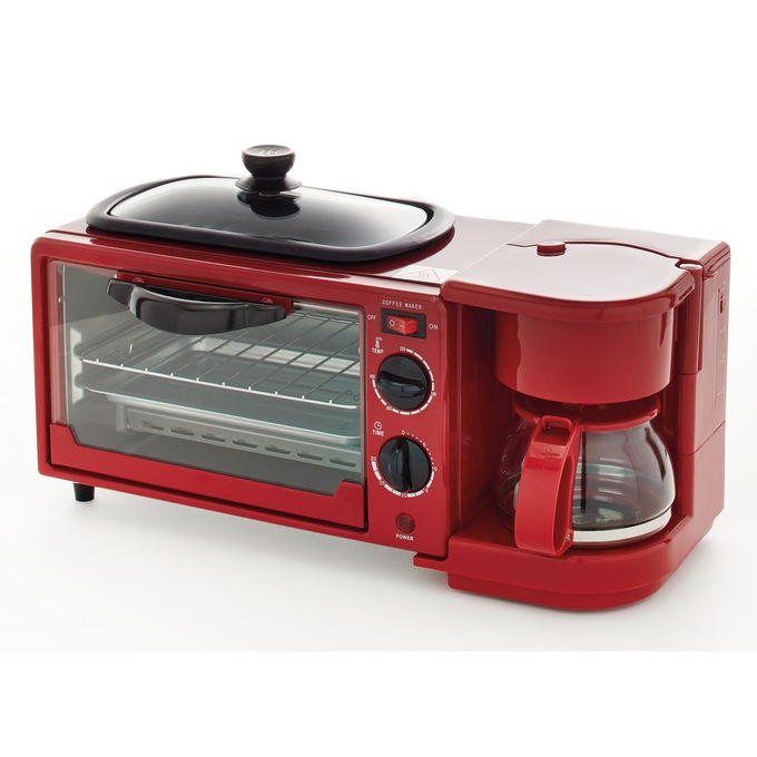 3-in-1 Breakfast Maker, Red, large