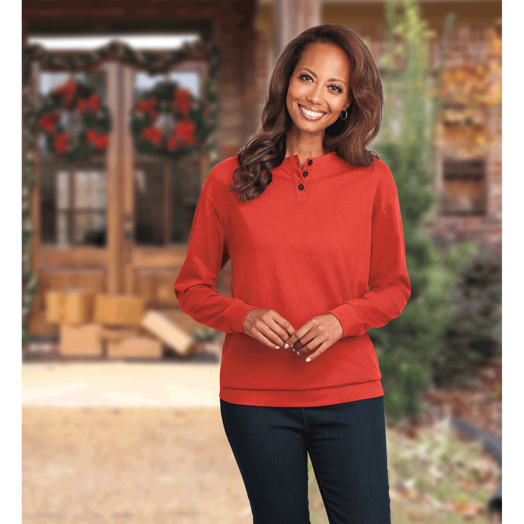 women's banded bottom long sleeve tops