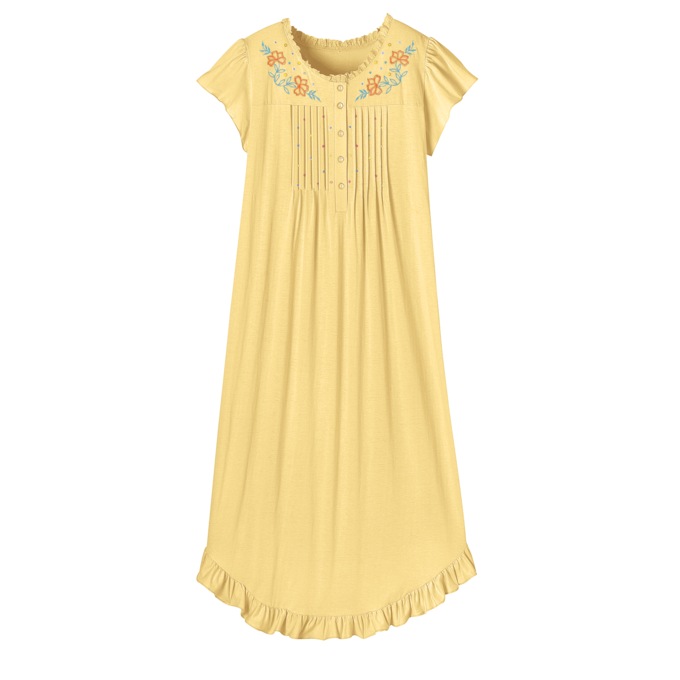 Knit Gown With Embroidery, , large