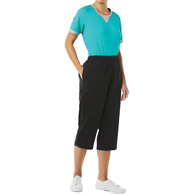 Knit Capri, Black, large