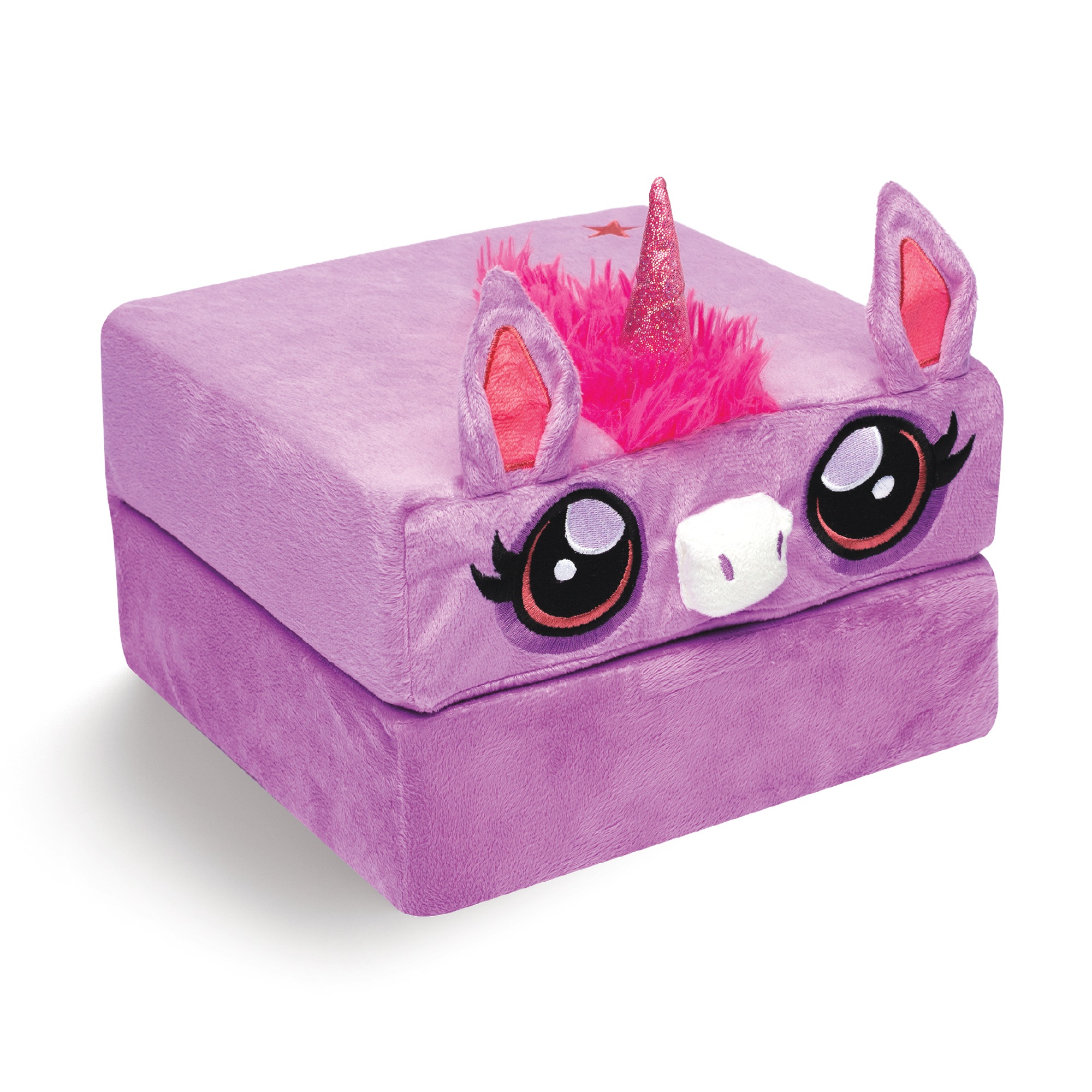 Pillow Cube Kid, Purple Unicorn, large