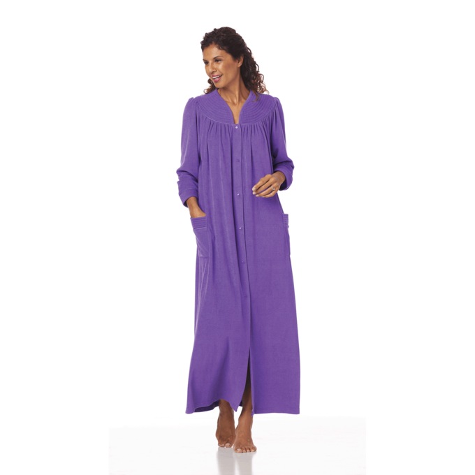 Snap-Front Long Terry Robe, , large