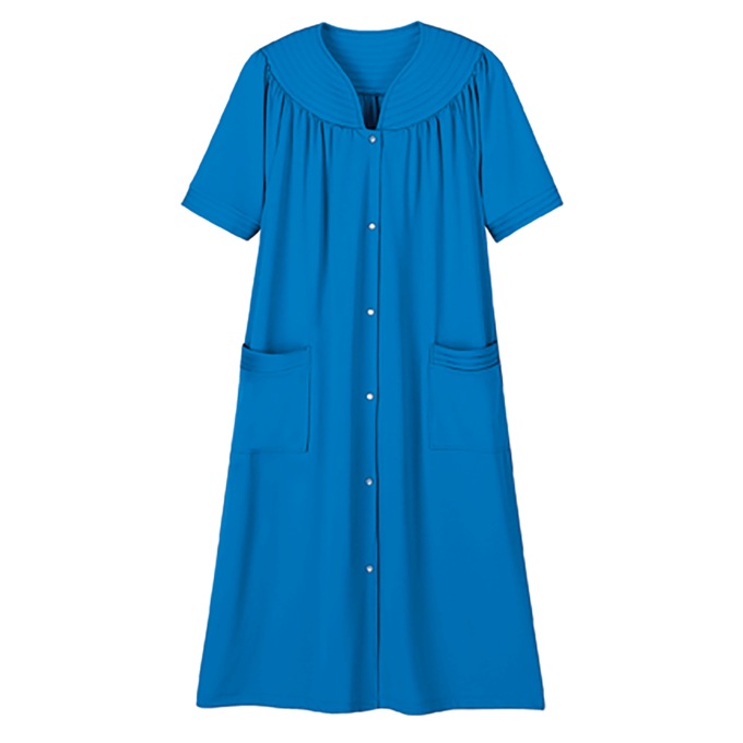 Polyester Snap-Front Duster, Royal, large
