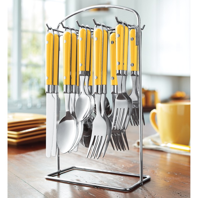 20-piece Hanging Flatware Set, Golden Honey, large