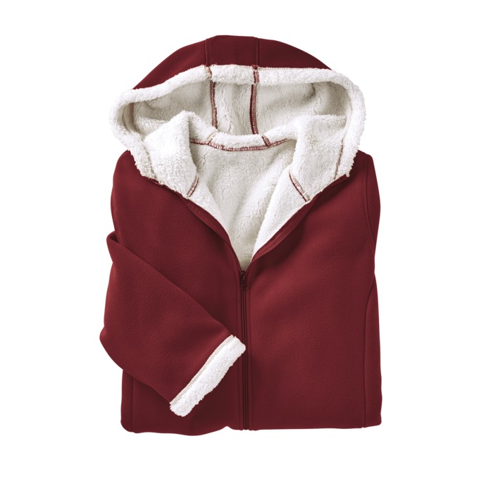 Sherpa Coat, Burgundy, large