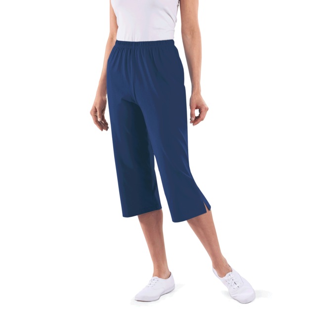 Knit Capri - Solid, Navy, large