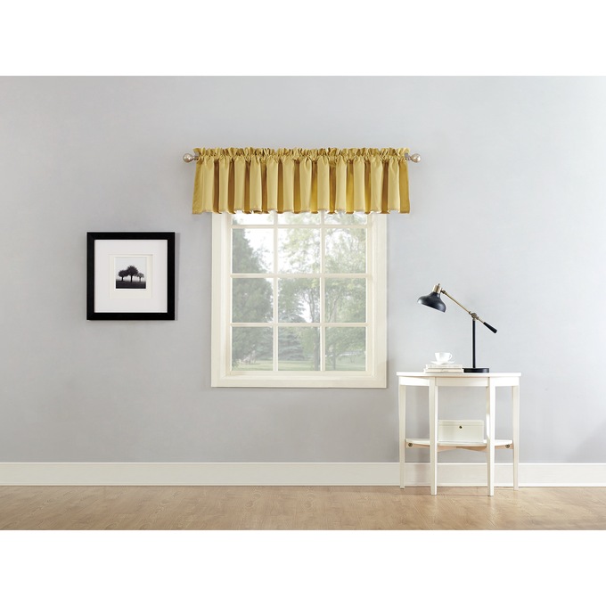 Madison Room-Darkening Light-Filtering Valance, Flax, large