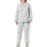 Cozee Corner Printed Flannel Pajamas, Mint Birds, large