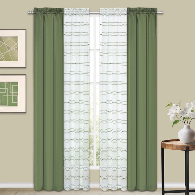Tribeca 4-Panel Window Set, Green, large