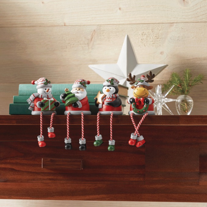 Set of 4 Holiday Shelf Sitters, , large