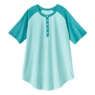 Short-Sleeve Henley Baseball Tunic, Seaglass Ceramic, large
