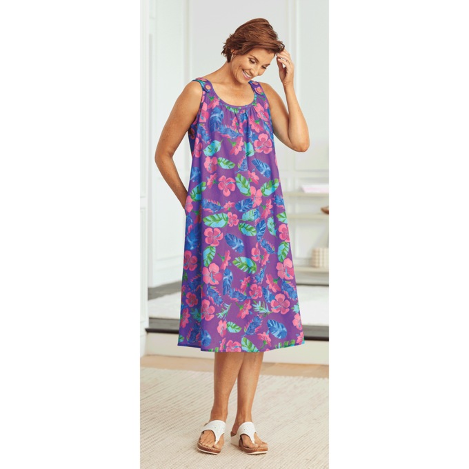 Free-Flowing Shift Dress, , large