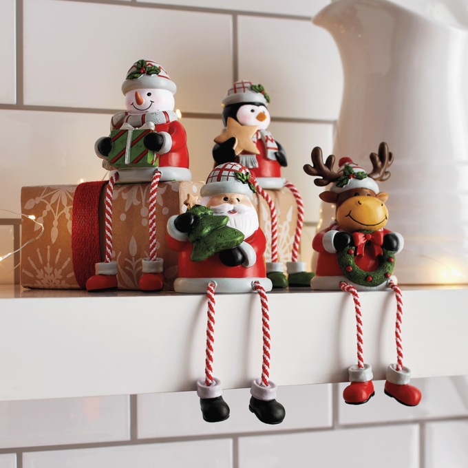 Set of 4 Holiday Shelf Sitters, , large
