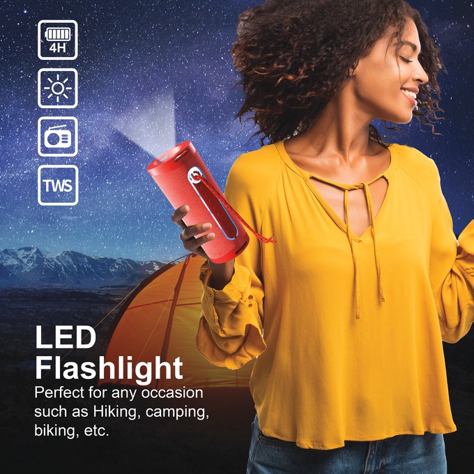 Supersonic Portable Speaker with Flashlight, , large