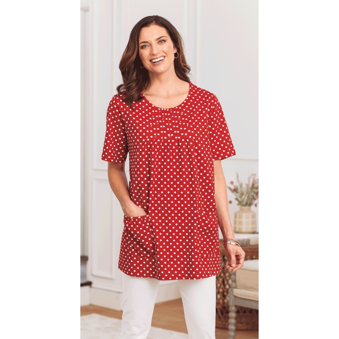 Knit Tunic with Patch Pockets, , large