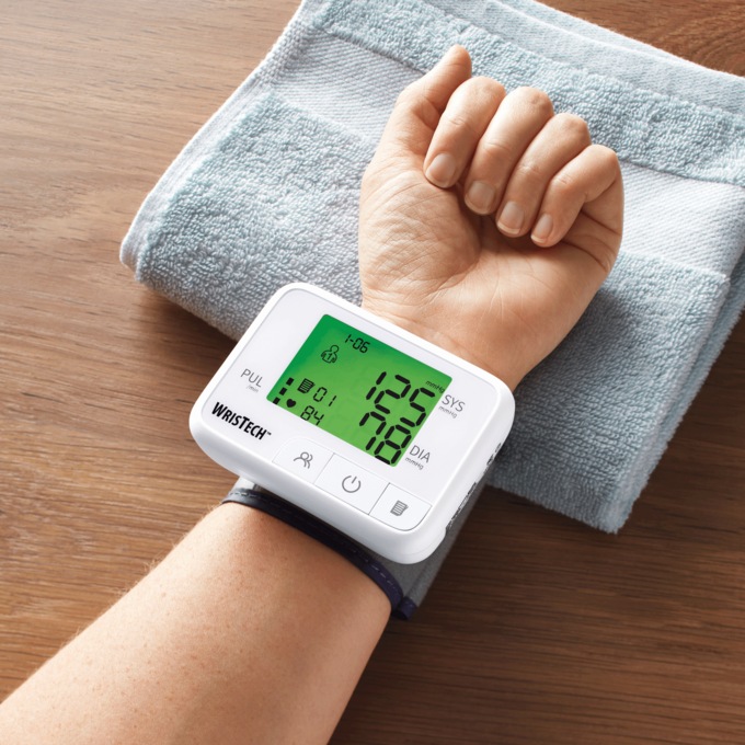 Talking Color-Coded Wrist Blood Pressure Monitor, , large
