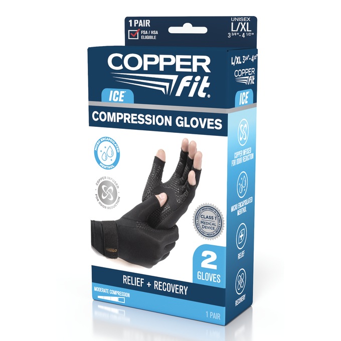 Copper Fit Ice Compression Gloves, , large