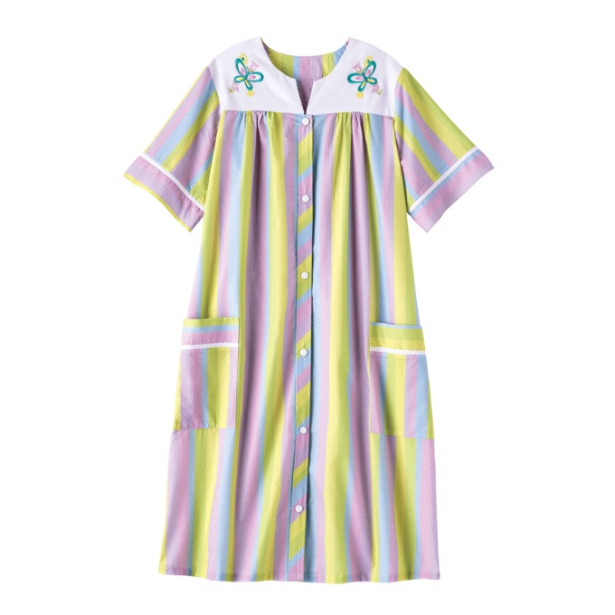 Duster With Embroidered Yoke, Multi, large