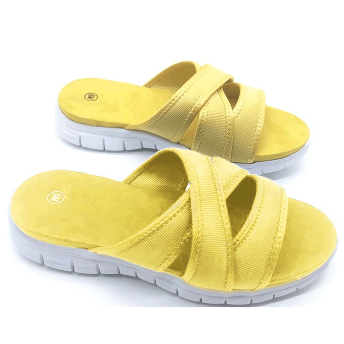 Women's Dede Athletic Slide, Yellow, large