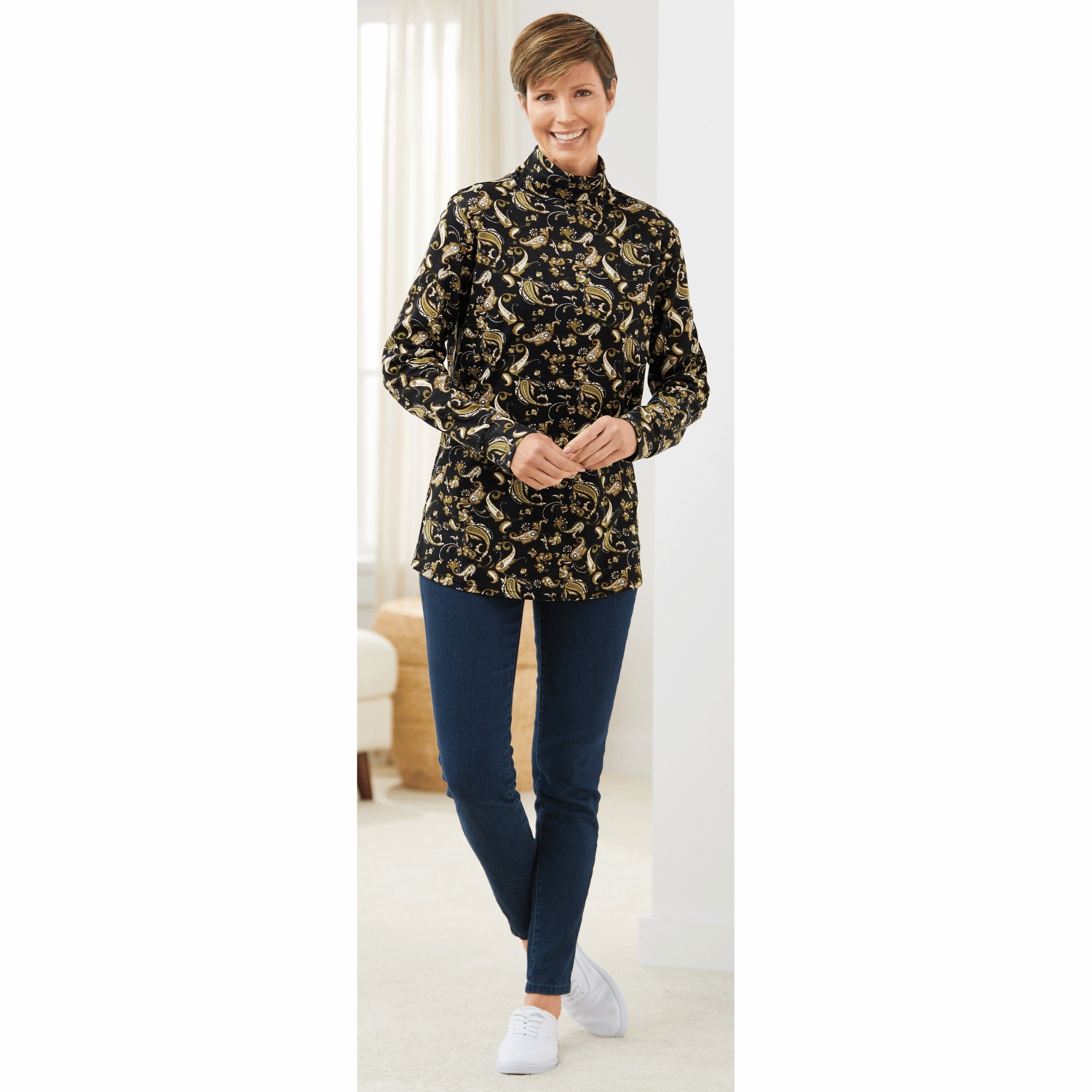 Printed Turtleneck Healthy Living