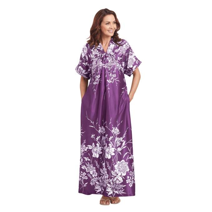 Trapunto Trim Caftan, , large